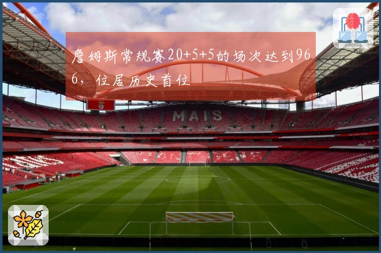 詹姆斯常规赛20+5+5的场次达到966，位居历史首位